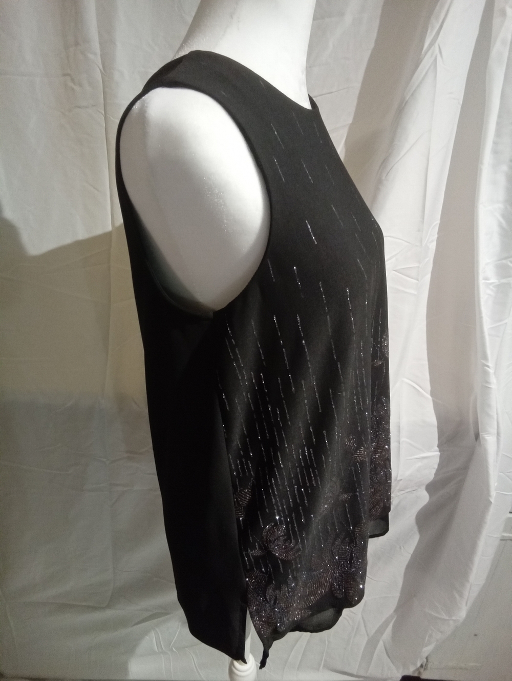 Debenhams Black Sequin Embellished Sleeveless Blouse 12 View 4